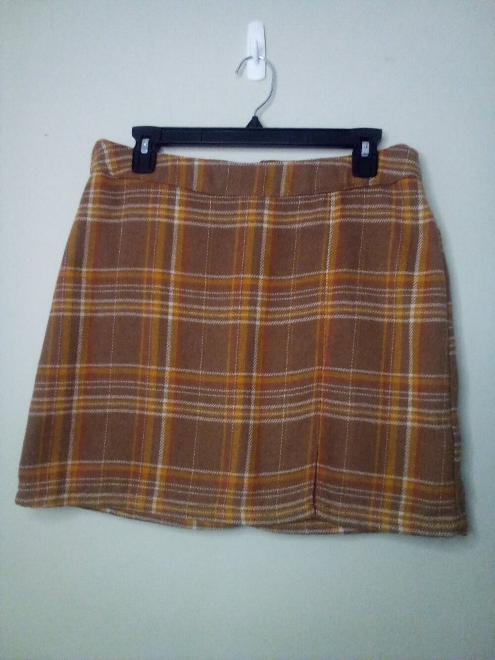 Tinseltown Skirt Women L Short Plaid Brown